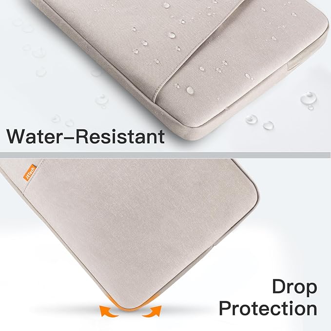 JETech Laptop Sleeve for 15-Inch Notebook, Compatible with MacBook Air 15-Inch M5-M2, MacBook Pro 16-Inch M5-M1, Waterproof Shockproof Case with Accessory Pocket Bag (Starlight)