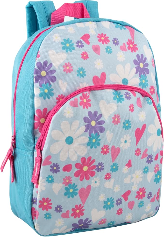 Trail maker 15 Inch Kids Backpacks for Boys & Girls | Preschool, Kindergarten, Elementary School Backpacks with Adjustable, Padded Straps (Dancing Daisies)