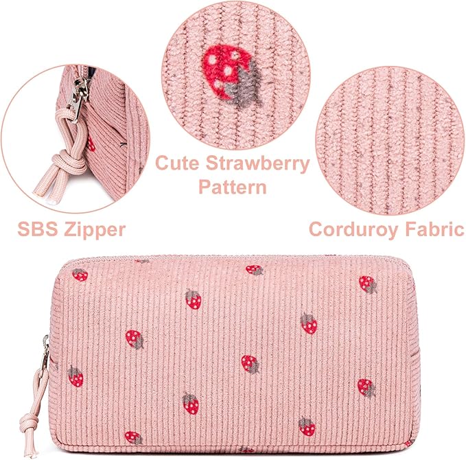LEDAOU Cute Pencil Case for Kids Girls Pink Pencil Pouch Kawaii Pen Pencil Box Bag Holder for School Students