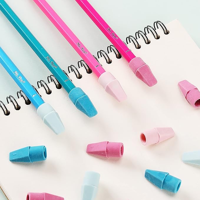 Mr. Pen- Pencil Erasers Toppers, 120Pack, Muted Pastel Colors, Erasers for Pencil, Pencil Top Erasers