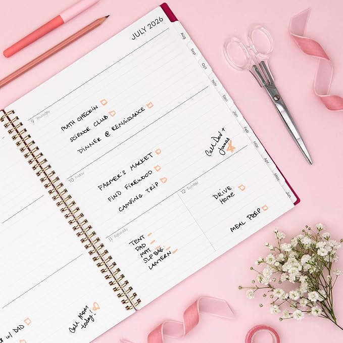 Blue Sky 2026-2027 Weekly and Monthly Academic Year Planner Calendar, July 2026 - June 2027, 8.5" x 11", Flexible Pocket Cover, Wirebound, Storage Pocket, Laminated Tabs, Mahalo