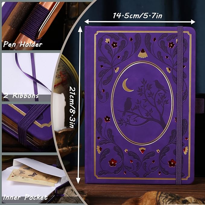 TIEFOSSI Dot Notebooks, A5 Hardcover Dot Journals for Writing Women, 160gsm Thick Paper, 190 Numbered Pages, for Planner Organization