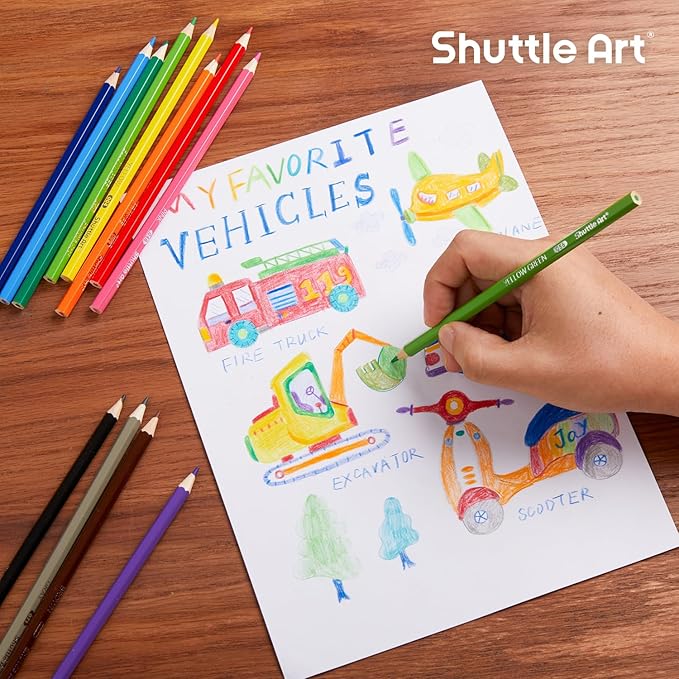 Shuttle Art 720 Colored Pencils Bulk, 12 Vibrant Colors, Pack of 60, Pre-sharpened Coloring Pencils, Wood Colored Pencil for Kids Teachers, Classroom Essentials, Back to School Supplies