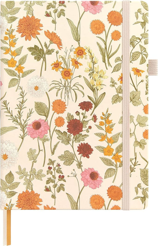 And Per Se Undated Planner, Weekly & Monthly Planner with Goal & Habit Tracker, A5 Leather Hardcover Productivity Journal for Academic Year (Wild Flowers)