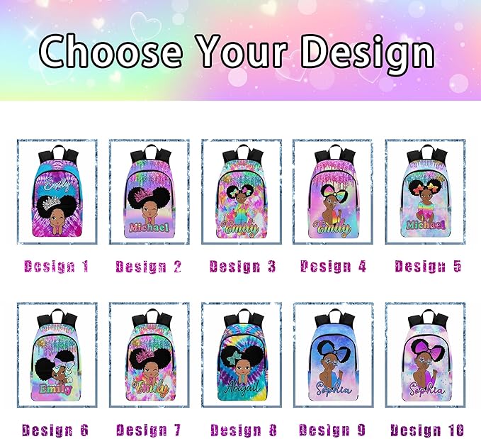 M YESCUSTOM Custom School Backpack for Girls Kids Personalized Backpack with Lunch Box Lightweight Preschool Elementary Girls BookBags Set, Casual Travel Daypack Shoulder Bag for Teenager