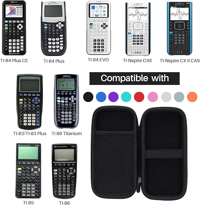 Lebakort Hard Case Compatible with Texas Instruments TI-84 Plus CE/TI-84 Plus/TI-Nspire CX II CAS/TI-Nspire CX II/TI-83 Plus/TI-89 Titanium/TI-85/TI-86 Color Graphing Calculator (Orange Case)