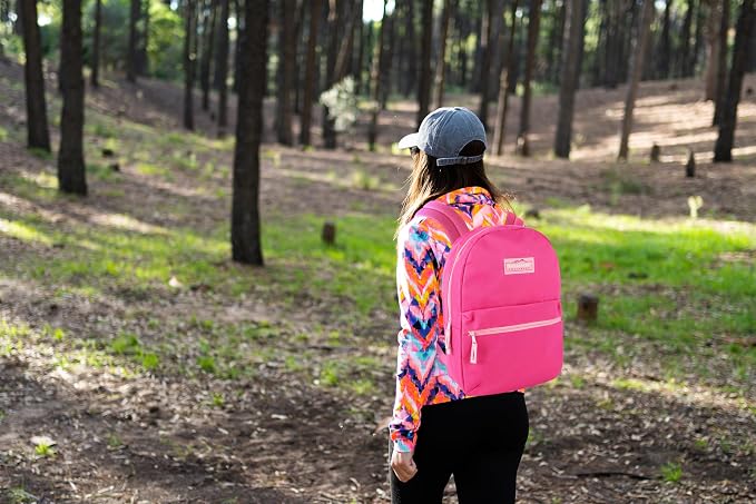Trail maker 24 Pack- Classic 17 Inch Backpacks in Bulk Wholesale Back Packs for Boys and Girls (Pink)