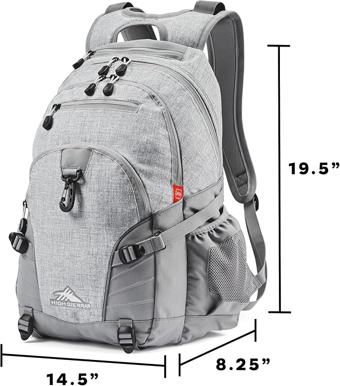 High Sierra Loop Backpack, Travel, or Work Bookbag with tablet sleeve, One Size, Black