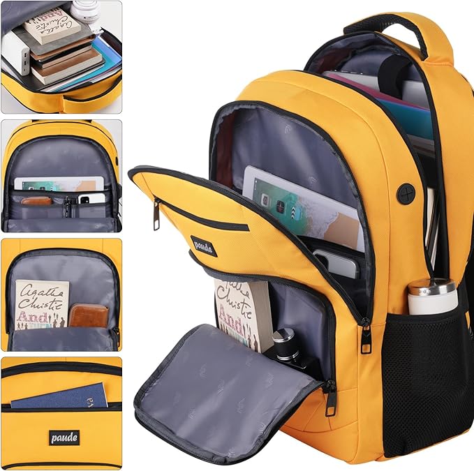 Paude Backpack for School, Laptop, Teens 15.6 Inch College Backpack for University, Business, Work, Travel - Orange