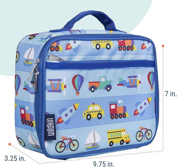 Wildkin Kids Insulated Lunch Box, Keeps Food Hot or Cold, BPA-Free with Mesh Pockets & Easy-Clean Lining – Ideal for School, Travel & Daycare – On the Go