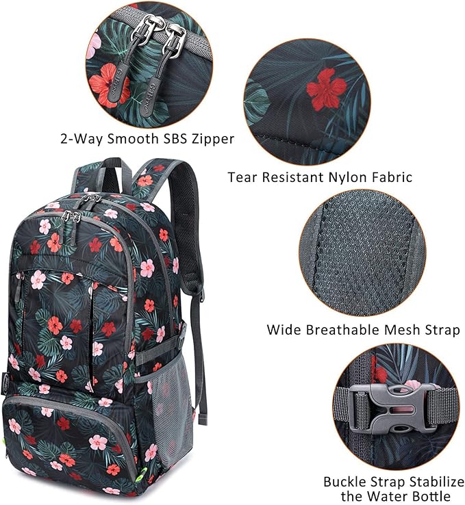 G4Free Lightweight Packable Hiking Backpack, Waterproof Travel Daypack