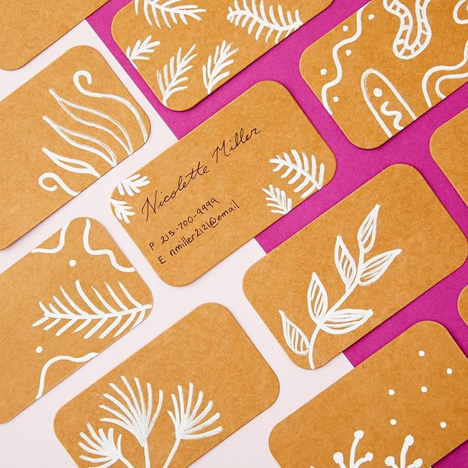 Blank Business Cards - Flashcards & Index Card - Mini Notecards & Cardstock Note Paper - Thick Brown Cardstock Tags - 2 x 3.5 in, Pack of 250