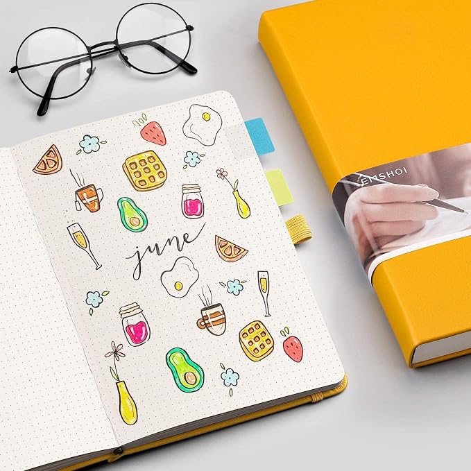 EMSHOI Dotted Journal Notebook, 256 Pages, A5 Size (5.7'' x 8.3'')