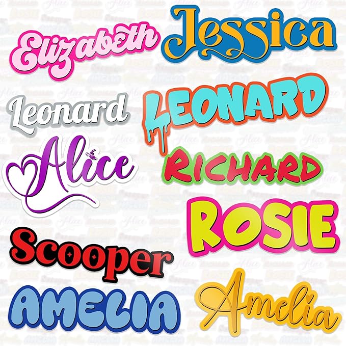 Custom Kid Name Sticker Personalized Color Name 2 Layer Cute Sign Waterproof Vinyl Decal for Water Bottles Tumblers Laptops Hard Hat Cars Kindle for Women Men Teachers