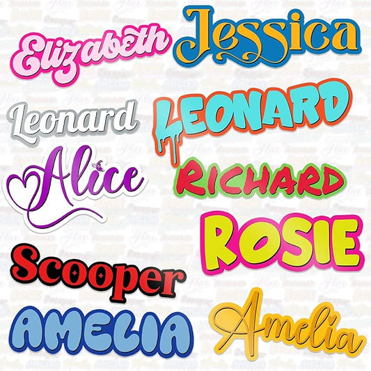 Custom Kid Name Sticker Personalized Color Name 2 Layer Cute Sign Waterproof Vinyl Decal for Water Bottles Tumblers Laptops Hard Hat Cars Kindle for Women Men Teachers