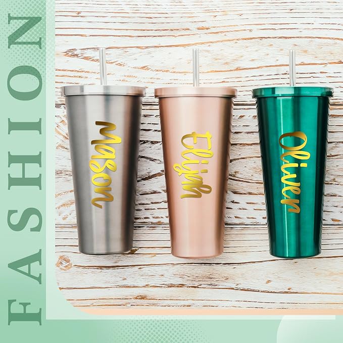 UV DTF Cup Wrap Letter Stickers Vinyl Decals,Gold,7 Sheets | Personalized Name Stickers for Water Bottles Tumblers, Waterproof UV DTF Alphabet A-Z Stickers for 14-43oz Mugs DIY Craft