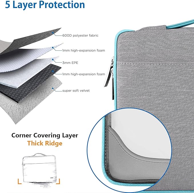 Hseok Laptop Sleeve 14-15 Inch Case Briefcase Compatible with MacBook Neo Pro 14 M5/M4/M3/M2/M1, MacBook Air/Pro 15 M4/M3/M2, XPS 15, Most Popular 13"-14" Notebooks,L01G04
