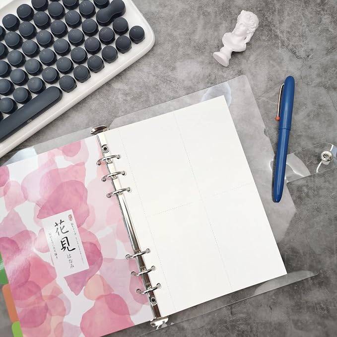 Zelten 1 Pack A5 45 Sheets/90 Pages scratchpad Loose Leaf Punched Paper Refills Paper for 6 Hole Binder Personal Organizer Diary Notebook Refillable Planner