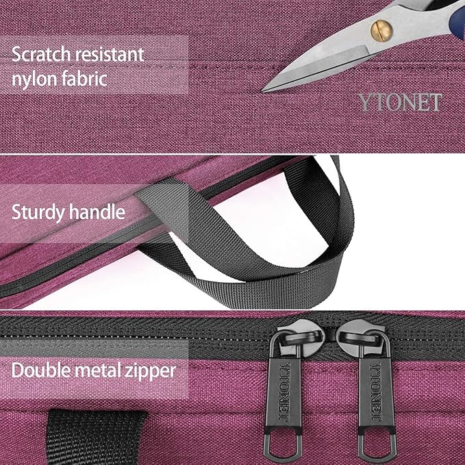 Ytonet Laptop Case 15.6 Inch, TSA Friendly Laptop Sleeve Cover with Handle for Women, Protective Slim Computer Carrying Case Compatible with HP Dell Lenovo Asus Notebooks, Purple Red | TSA Friendly