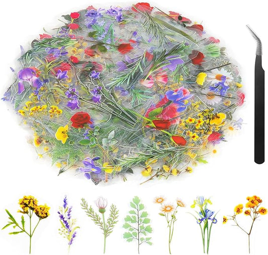 36 Sheets Flower Stickers for Scrapbooking,576 Pcs Self-Adhesive Transparent Flower Stickers Scrapbook Supplies Journaling for Adult Card Making Letters DIY Water Bottle Cards Decoration