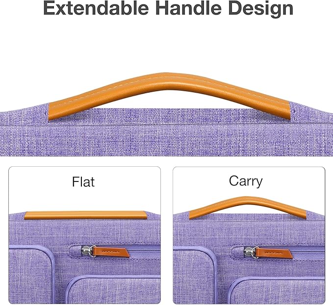MOSISO 360 Protective Laptop Case 16 inch, 15-15.6 inch Laptop Sleeve Compatible with MacBook Pro 16, HP Acer Dell Lenovo ASUS, Side Open Carrying Case with 4 Zipper Pockets&Handle, Purple