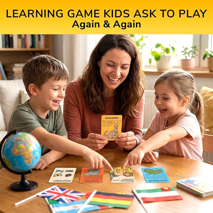 QUOKKA Trivia Games for Kids – Geography, Culture & Fun Facts – Fun Card Game for Family Game Night – Educational Trivia Cards for Kids, Family and Adults – Travel Games Gift for Boys & Girls 4-8