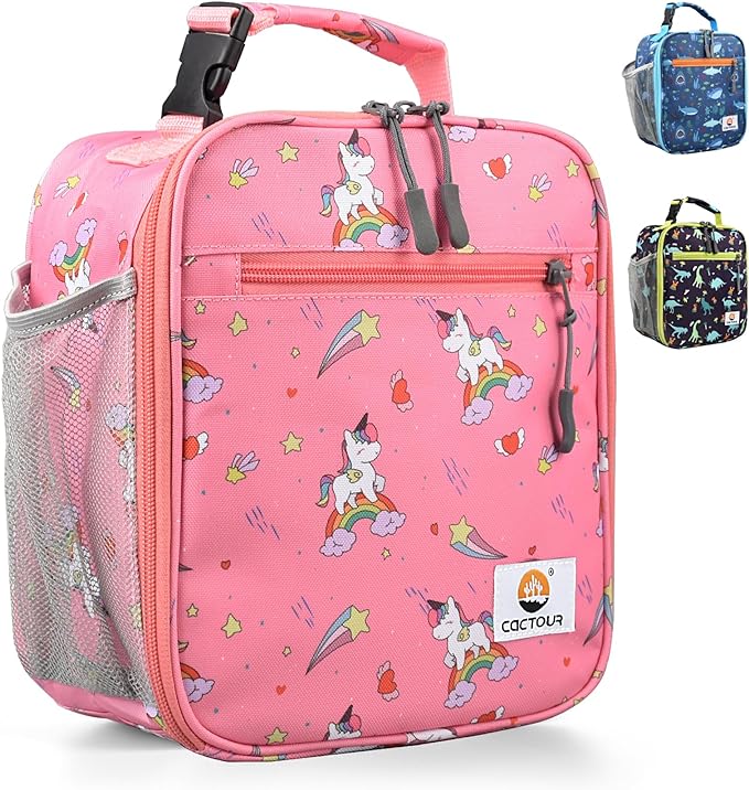 CaCTOUR Lunch Box Kids,Premium Insulated Lunch Bag for Girls Boys,Soft Bag Mini Cooler Back to School Thermal Reusable Lunch Bag for Work School Picnic (Star Rainbow)