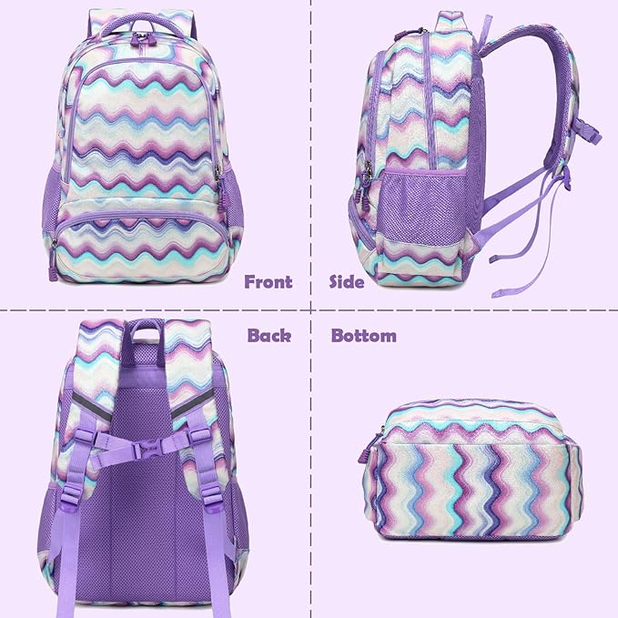 Kimwadalh School Backpack for Girls, Backpack with Lunch Box Pencil Case for Preschool Elementary High School Girls Boys