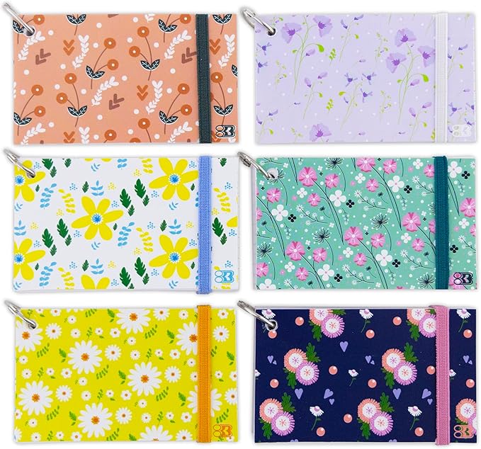 BAZIC Products Index Cards 3x5 Inches, Index Cards with Ring, Cute Floral Poly Cover, White Ruled, 100 Count, Flash Cards Notecards for Studying Learning Student School College Office, RANDOM, 1-Pack