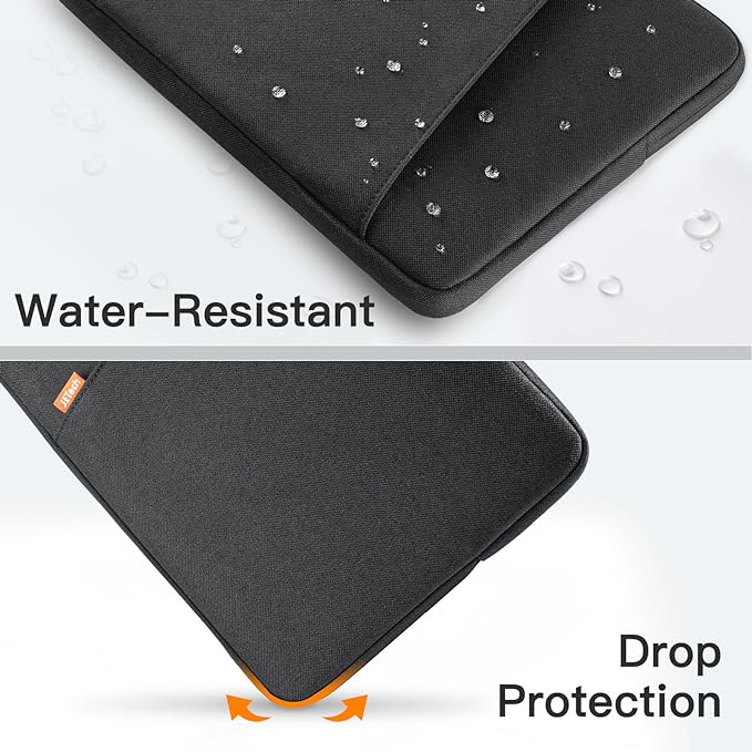 JETech Laptop Sleeve for 15-Inch Notebook, Compatible with MacBook Air 15-Inch M5-M2, MacBook Pro 16-Inch M5-M1, Waterproof Shockproof Case with Accessory Pocket Bag (Black)