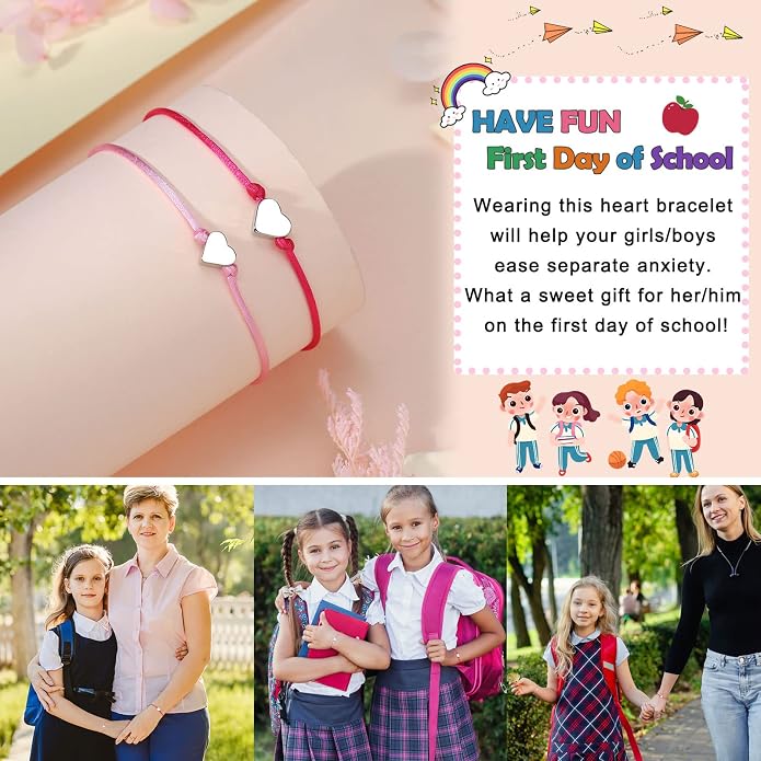UNGENT THEM Big & Small Heart Bracelets Back to School Gifts for Girls