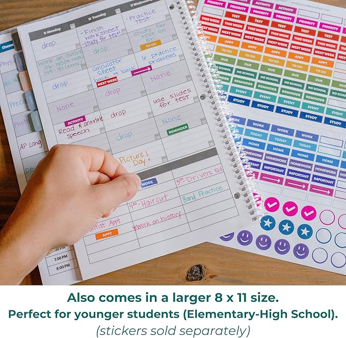 Order Out Of Chaos Academic Planner 2026-2027 Daily Weekly and Monthly Calendar, School Agenda Book, July 2026-June 2026 planner 8.5x8.25 Homework Organizer (Stormy Blue)