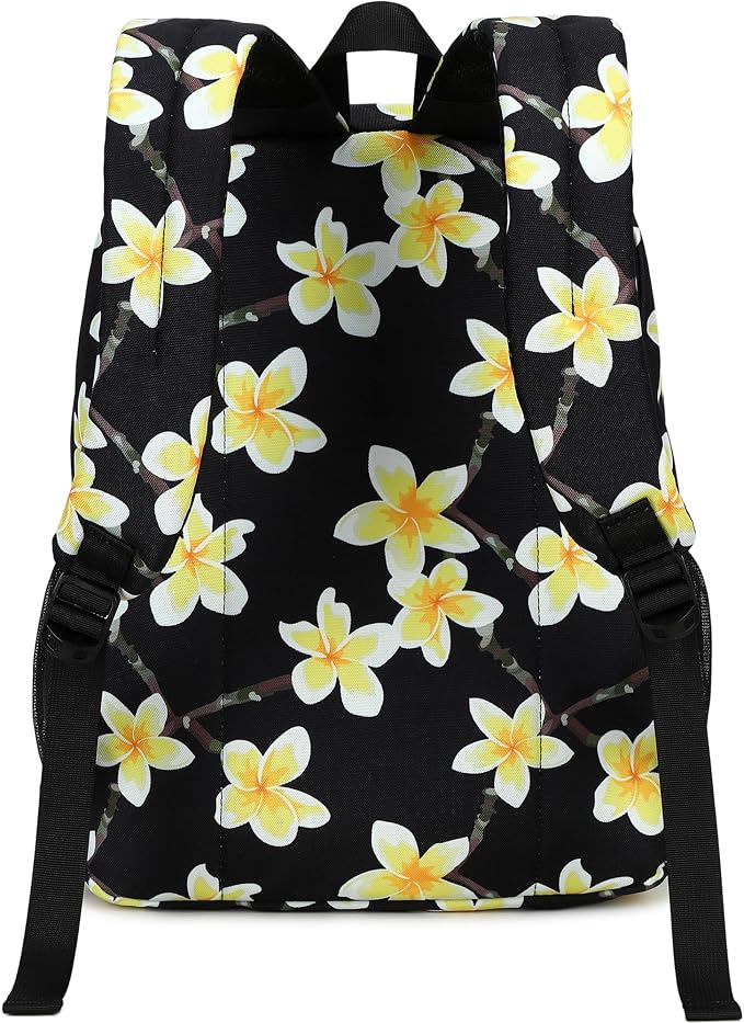 abshoo Classical Basic Floral Womens School Backpack For College Teen Girls Water Resistant Bookbag (Floral Black D)