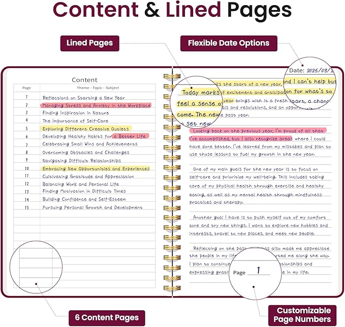 Taja Lined Spiral Journal Notebook for Women & Men, 140 Pages, College Ruled Hardcover Notebook for Work & Note Taking, Journals for Writing, A5(5.7" x 7.9") – Crabberry Red