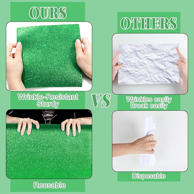 Glitter Green Bulletin Board Roll Non-Woven Fabric Poster 15.7" x 40 Ft