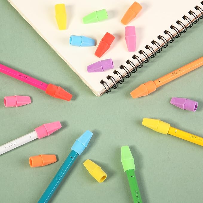 Mr. Pen- Pencil Erasers Toppers, 30 Pack, Colorful