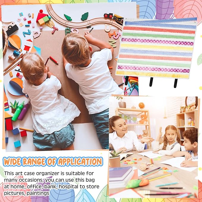 Sinload 48 x 39 inch Bulletin Board Border Storage, Foldable Border Storage Pocket Chart, Classroom Organizer with Pockets for Teacher (White)