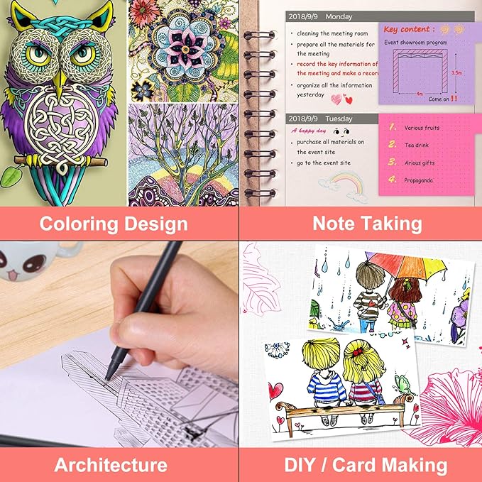 iBayam Office Supplies Gifts for Women Men Desk Calendar Note Taking, Journal Planner Pens Colored Pens Fine Point Markers Fine Tip Drawing Pens Fineliner Pen for School Office Home Supplies, 24-Pack