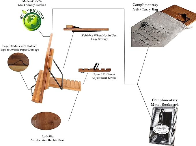 Book Stand Cookbook Holder Book Rest Reading Stands Tablet Holders: The Tool to Enjoy Reading in a Healthy Posture