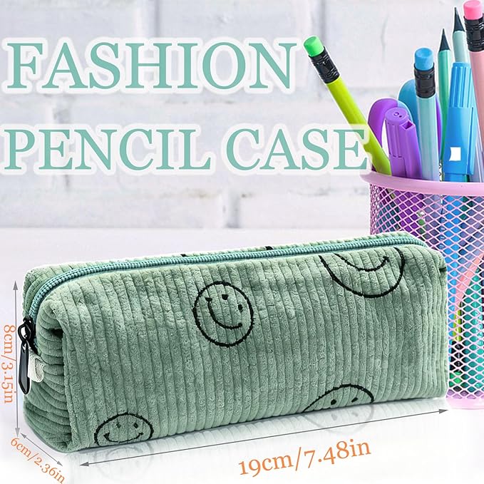 Pencil Pouch Cute Pencil Case Office Storage Bag Holder Box Organizer Aesthetic Bow Flower Pattern Makeup Pouch Cosmetic Bag for Women