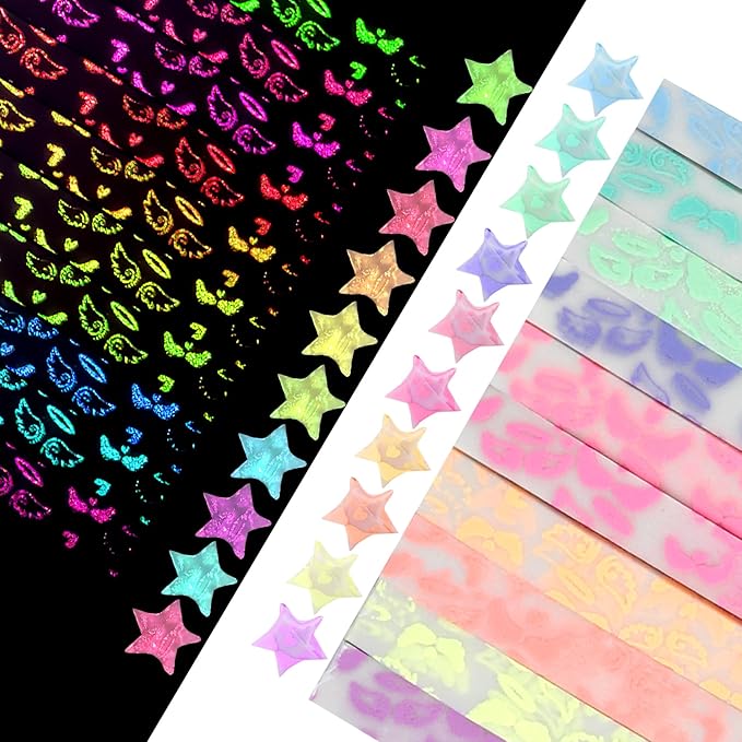 420 Sheets Star Origami Paper, 27 Colors, 8.26 x 0.39 Inches, Rectangular, Uncoated, Origami-Paper, Crafts