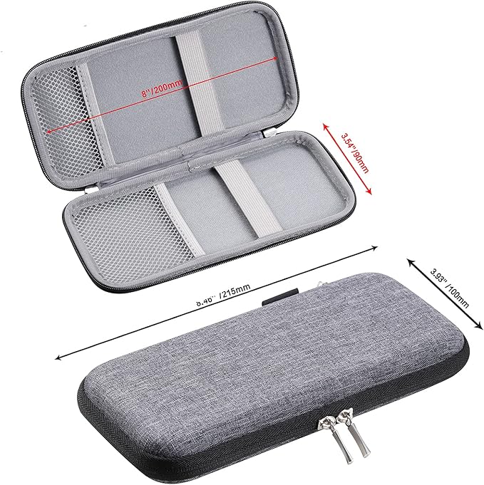 Upgraded Hard Pencil Case Box for Adults,Durable Pen Carrying Case with Zipper-Gray