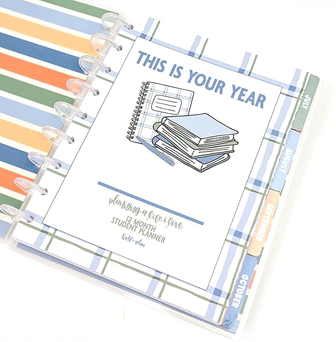kellofaplan Floral Student Planner (Undated), Disc-Bound, Weekly Planning Pages, Assignment Tracker, Colorful Monthly Tabs for Middle School, High School, College Students