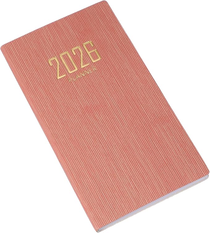 PATIKIL 2026 Daily Planner Notebook, 6.8 x 3.8" 64 Sheets Undated to Do List Daily Weekly Monthly Goals Pocket Notebook for Office Home Study Work Weeding Time Management, Pink