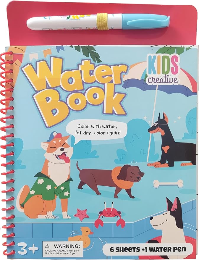 Magic Water Coloring Books for Children - Reusable Mess Free Water Reveal Art Kit with Water Pen, Travel Toys Easter Basket Stuffers for Kids Ages 3-12 Boys Girls Party Favors