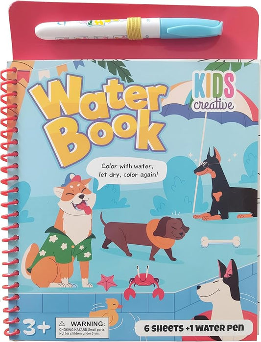 Magic Water Coloring Books for Children - Reusable Mess Free Water Reveal Art Kit with Water Pen, Travel Toys Easter Basket Stuffers for Kids Ages 3-12 Boys Girls Party Favors