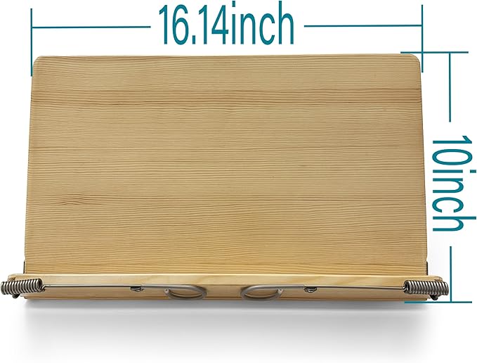 Book Holder for Reading, Book Holder, Book Stand for Desk, Lightweight Bookstand, Highly Elastic Stainless Steel Page Clip (16.14 x 10 Inch)