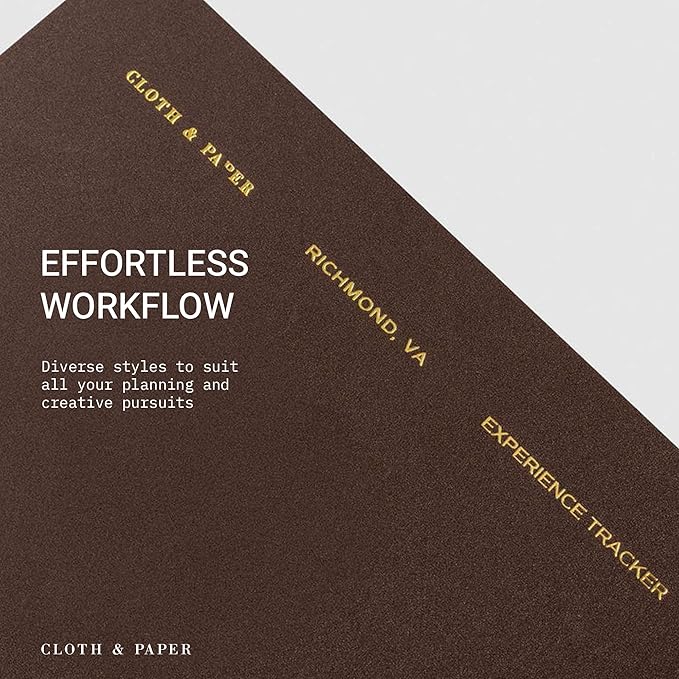 Cloth & Paper Travel Notebook | Experience Journal Tracker – Walnut | Pocket Plus Travel Journal Notebook 3.2" x 6" | Experience Log for Restaurants, Travel, Places & Activities – Soft Touch Cover