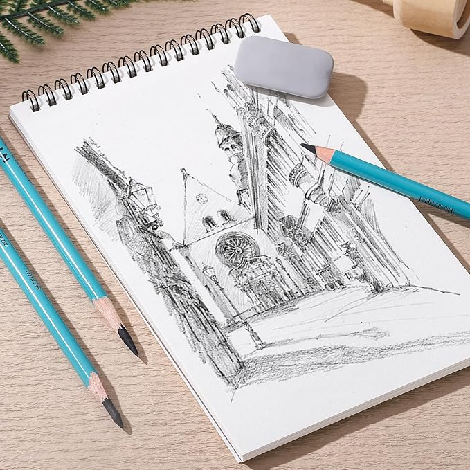12 Pack Small Sketch Books, 5.5 x 8.5 Inch Mini Sketchbook, 68lb/100gsm Spiral Bound Small Sketch Pad, Acid Free Art Supplies Drawing Painting Sketchbook for Kids, Beginners, Artists