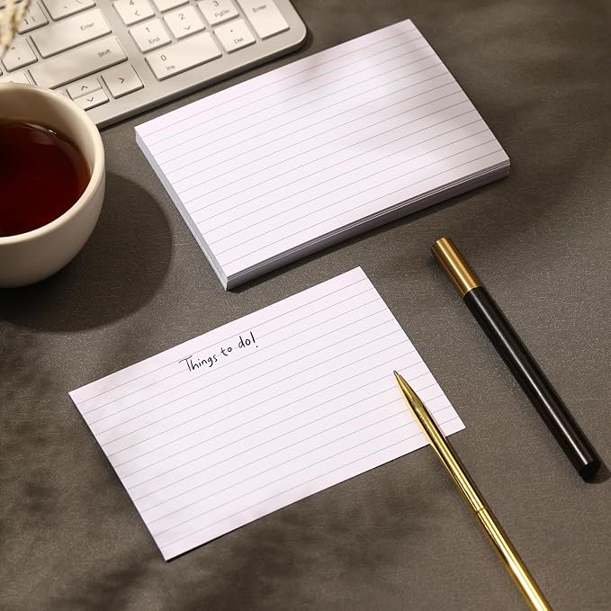 100 Count Extra Heavyweight Grid Index Cards 4x6 Inch 92lb Weight Double Sided Graph Ruled Notecards Thick Flash Cards for Note-Taking, Studying, and Organization, Ideal for School, Home and Office